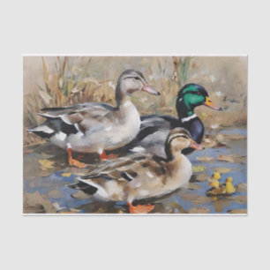 Papel De Seda Patos-reais Decoupage Aquarela