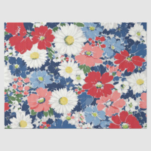 Papel De Seda Pátrio Vermelho Azul Branco Floral (3)