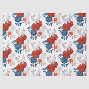 Papel De Seda Pátrio Vermelho Azul Branco Floral (4)
