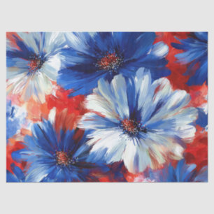 Papel De Seda Pátrio Vermelho Azul Branco Floral (6)