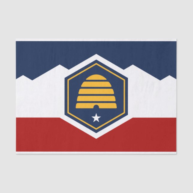 Papel De Seda Patriotic tissue paper with flag of Utah, USA (Frente )