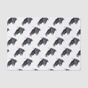 Papel De Seda Patriótico Águia Balda Americana em Voo Minimalist