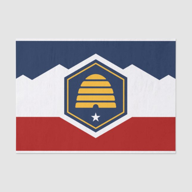 Papel de seda patriótico com a bandeira de Utah, E (Frente )