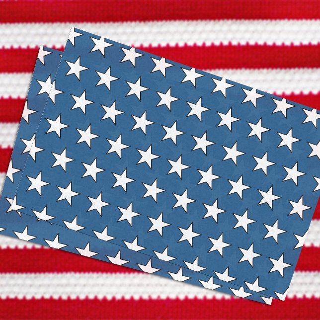 Papel De Seda Patriótico EUA Blue American Flag Stars Militar (Criador carregado)
