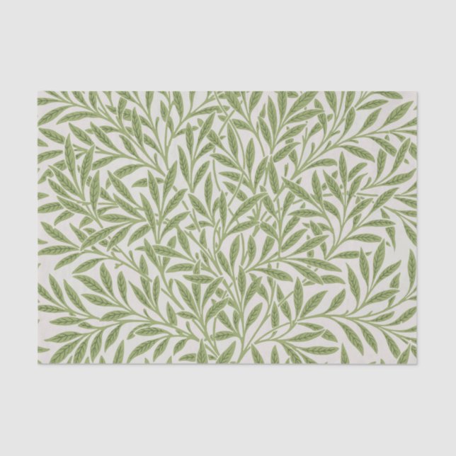 Papel De Seda Pattern of green leafy branches  (Frente )