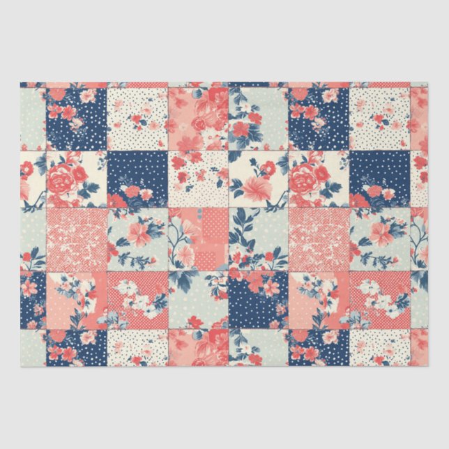 Papel De Seda Patterno Floral Vintage (10) (Frente )