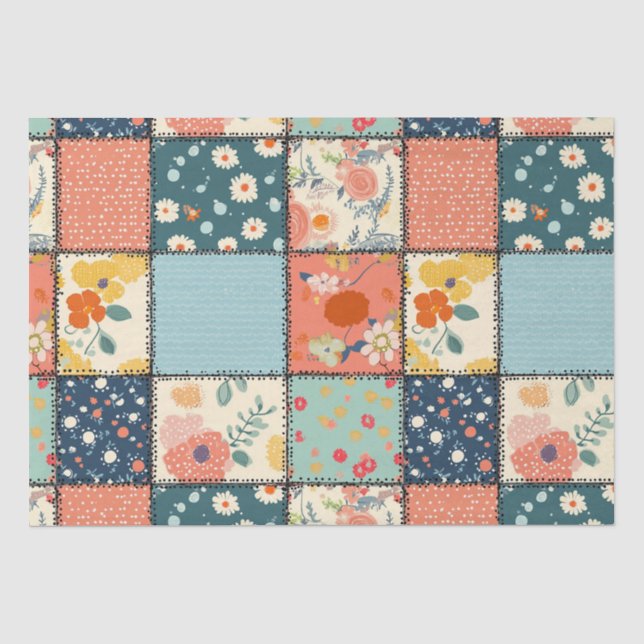 Papel De Seda Patterno Floral Vintage (6) (Frente )