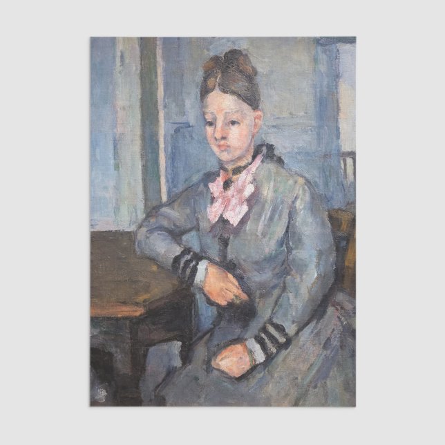Papel De Seda Paul Cezanne - Madame Cezanne Lening em uma Mesa (Criador carregado)