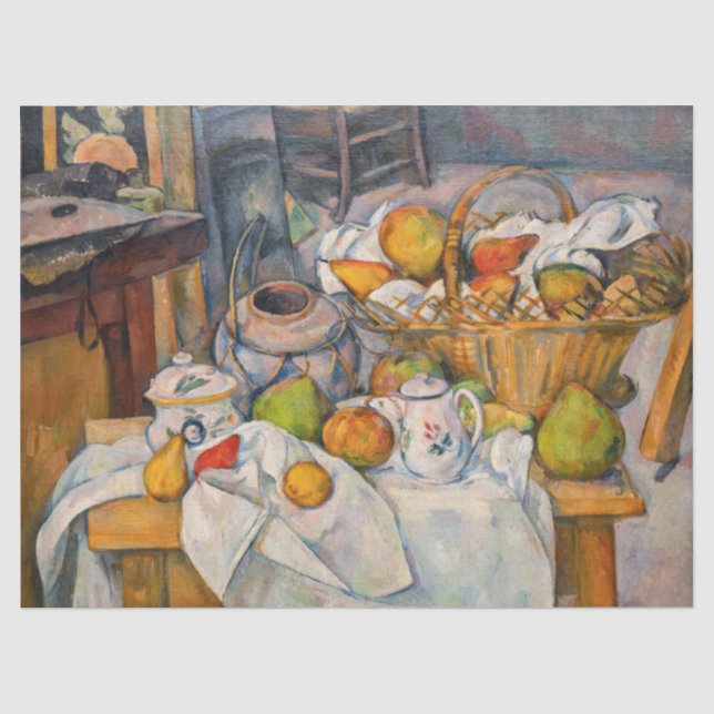 Papel De Seda Paul Cezanne - Natureza Morta com Cesta (Frente )