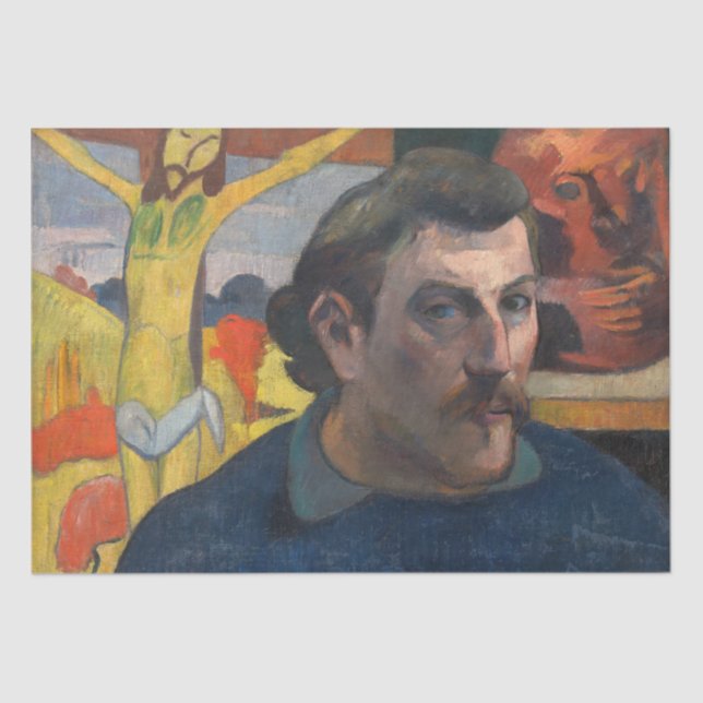Papel De Seda Paul Gauguin - Autorretrato com Cristo Amarelo (Frente )