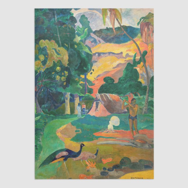 Papel De Seda Paul Gauguin - Paisagem com Peacocks / Matamoe (Criador carregado)