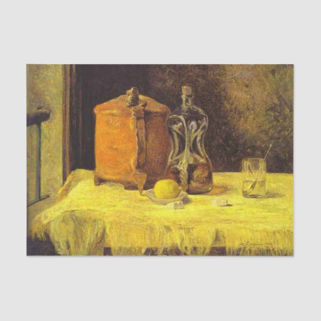 Papel De Seda Paul Gauguin, pintura "Na Janela" (Frente )