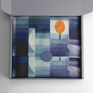 Papel De Seda Paul Klee Harbinger do outono. Azul geométrico