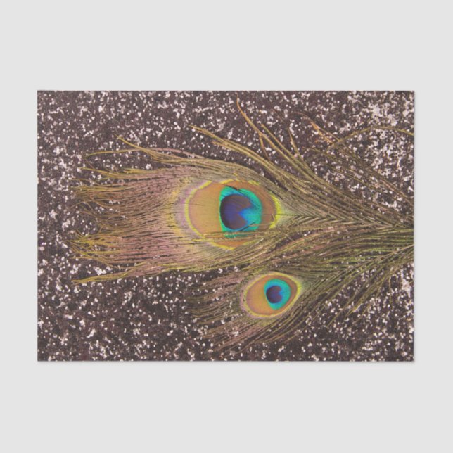 Papel De Seda Pavão Com Folhas (Frente )