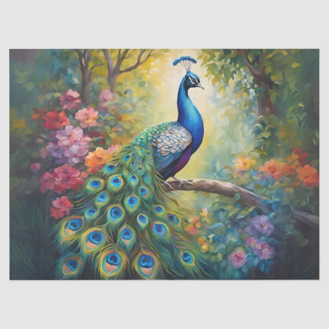 Papel De Seda Pavão Deslumbrante (Frente )
