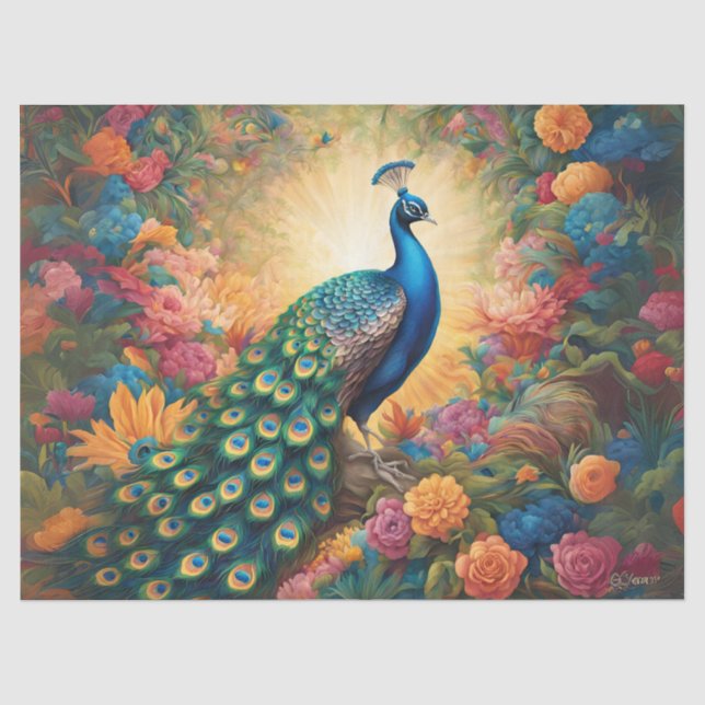 Papel De Seda Pavão Magnífico (Frente )