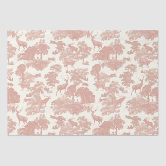 Papel De Seda Pavimento de Veado de Borrão Rosa-Rosa-Chic Elegan (Frente )