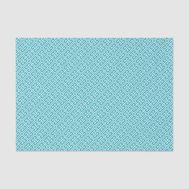 Papel De Seda Pavock Teal Greece - Padrão chave grego (Frente )