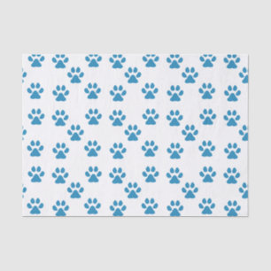 Papel De Seda Pawprint azul