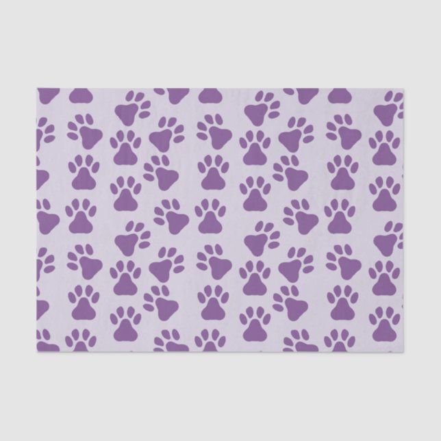 Papel De Seda Pawprint Púrpura (Frente )