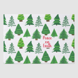 Papel De Seda Paz Festiva Na Terra Árvores De Natal