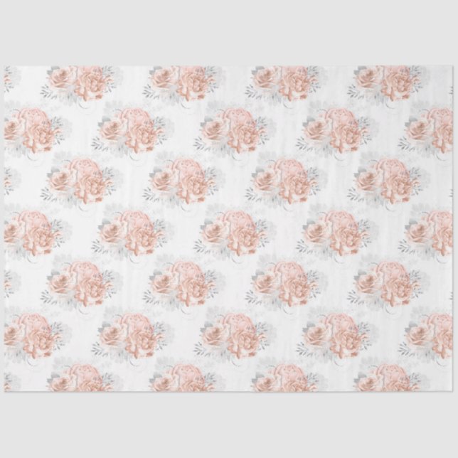 Papel De Seda Peach e Silver Series Design 10 (Frente )