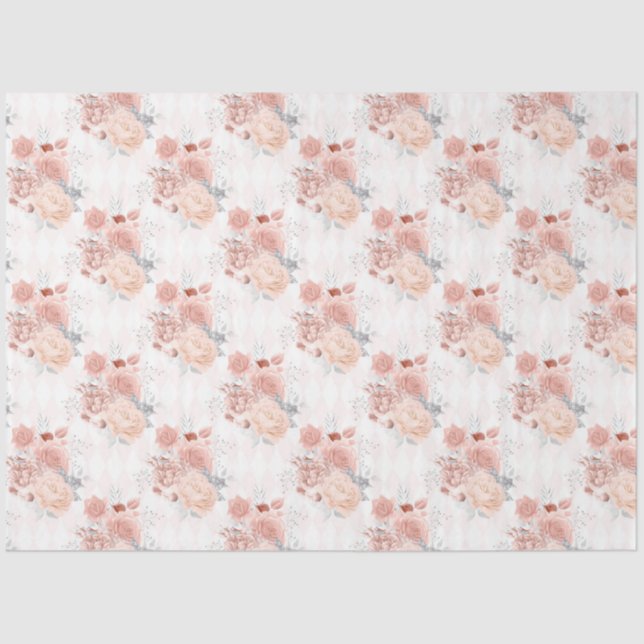 Papel De Seda Peach e Silver Series Design 11 (Frente )