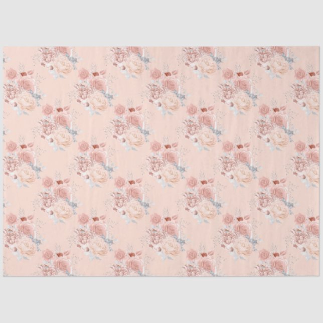 Papel De Seda Peach e Silver Series Design 16 (Frente )