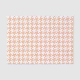 Papel De Seda Peach e White Houndstooth