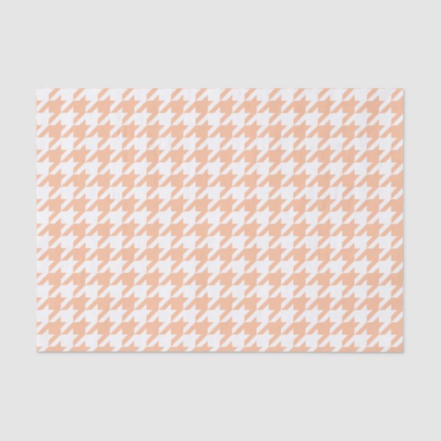 Papel De Seda Peach e White Houndstooth (Frente )