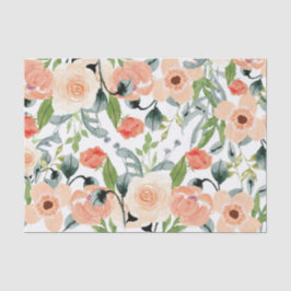 Papel De Seda Peach Floral Pattern