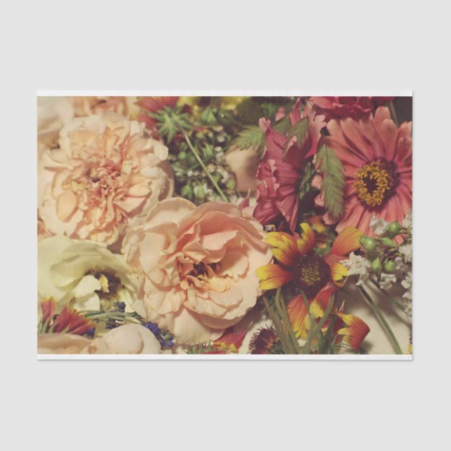 Papel De Seda Peach & Orange Floral Background (Frente )