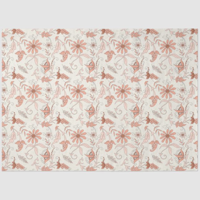 Papel De Seda Peachy Floral Series Design 7 (Frente )