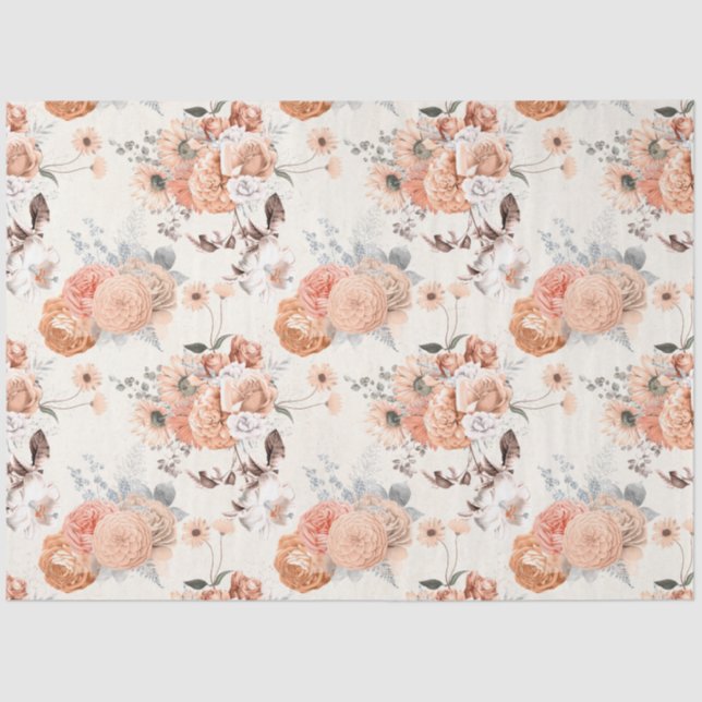 Papel De Seda Peachy Floral Series Design 8 (Frente )
