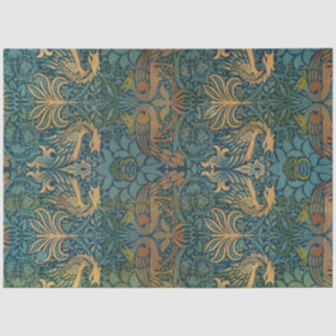 Papel De Seda Peacock e Dragon, 1878, por William Morris