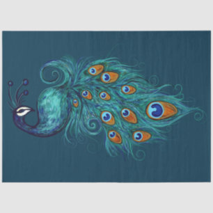 Papel De Seda Peacock Feather Teal Peacocks