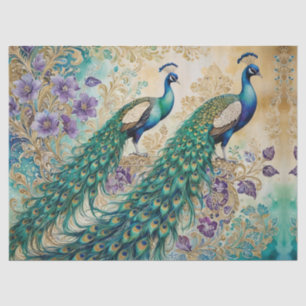 Papel De Seda Peacock floral paisley watercolor