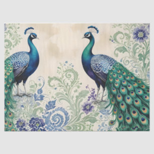 Papel De Seda Peacock floral paisley watercolor