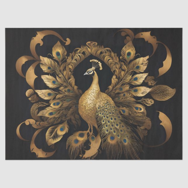 Papel De Seda Peacock ouro (Frente )