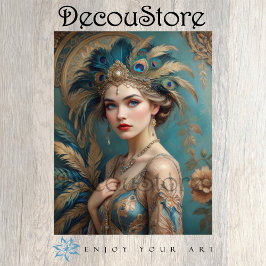 Papel De Seda Peacock Queen Decoupage