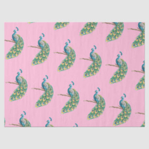 Papel De Seda Peacock Series Design 3 Pink Tissue Paper