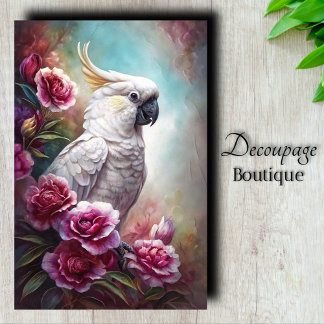 Papel De Seda Pearly Grace Cacatua Branca Decoupage