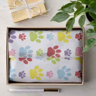 Papel De Seda Peças Coloridas, Padrões De Pata, Patas De Cães, I