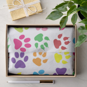 Papel De Seda Peças Coloridas, Padrões De Pata, Patas De Cães, I