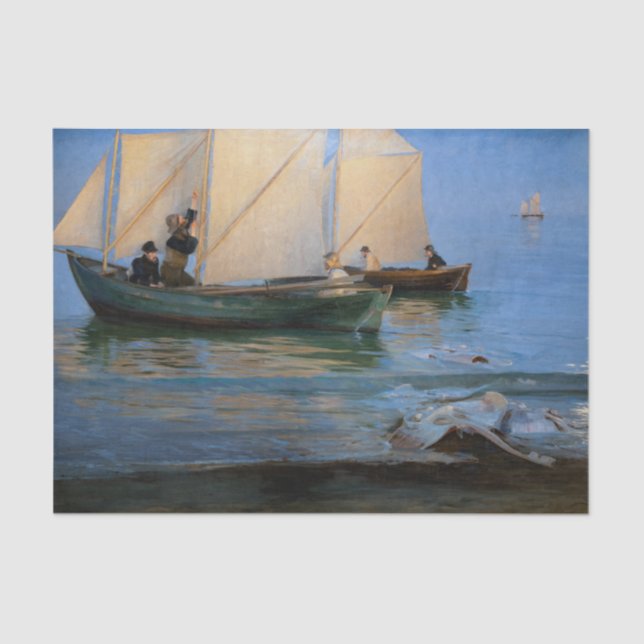 Papel De Seda Peder Severin Kroyer - Barcos De Pesca (Frente )