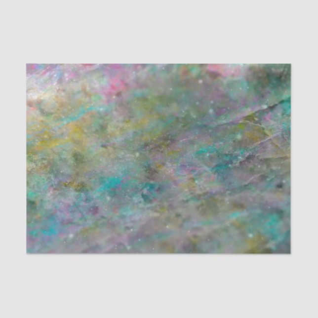 Papel De Seda Pedra Cristal Arredondada Multicolorida Arco-íris  (Frente )