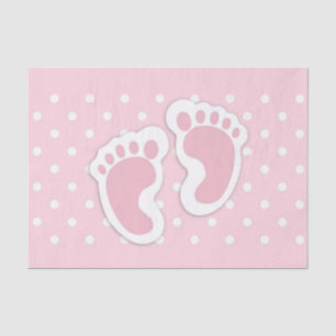 Papel De Seda Pegadas de Bebê Cor-de-Rosa