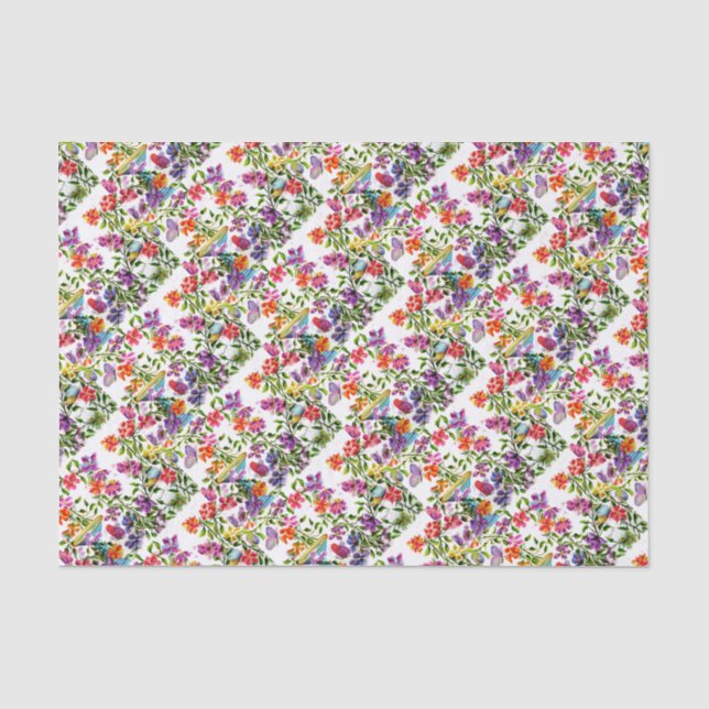 PAPEL DE SEDA PEGADAS DE PATAS BANHEIRA DE PÁSSAROS (Frente )