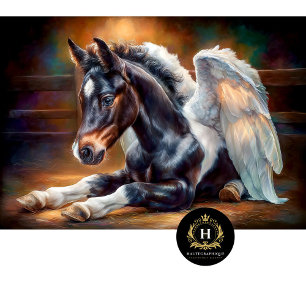 Papel De Seda Pégaso Negro Alado Celestial Decoupage