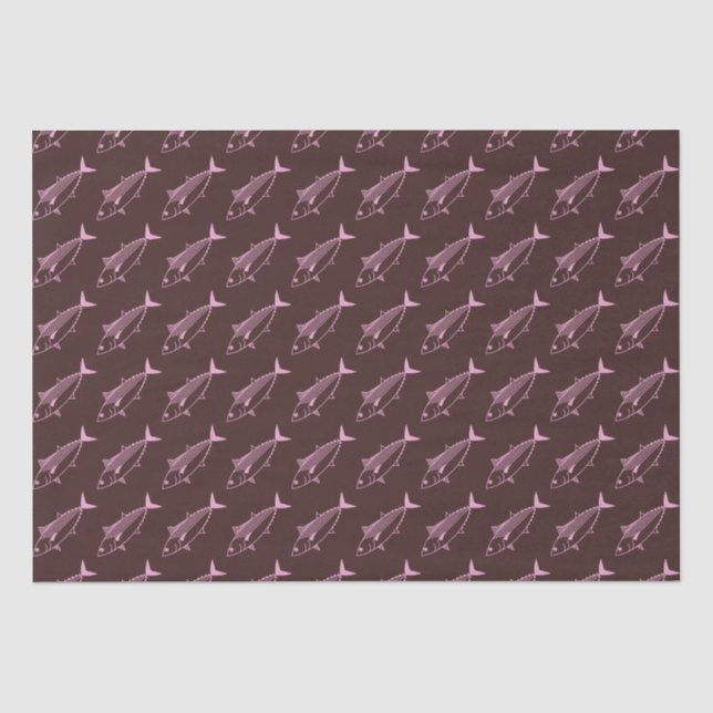 Papel De Seda Peixe Bonito Bonito Cachorro Rosa-Pastel em Marrom (Frente )